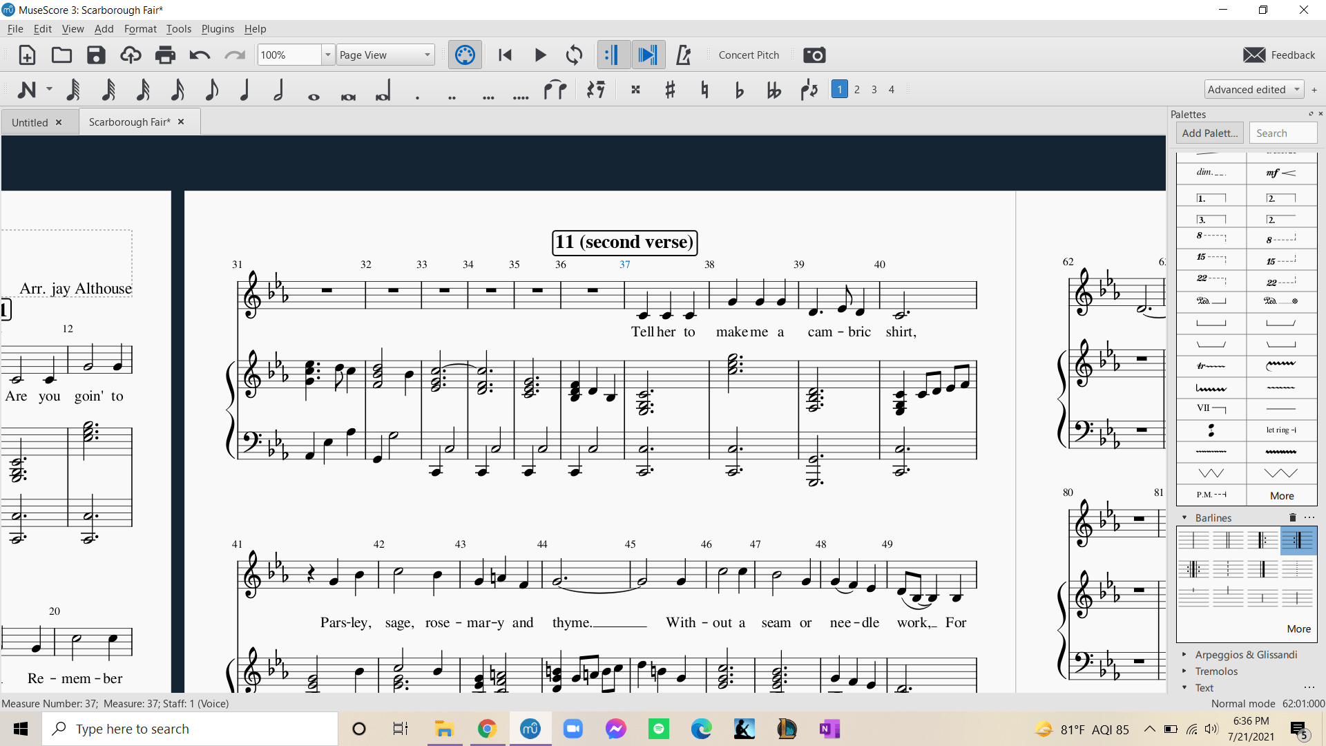 Editing Measure Numbers MuseScore